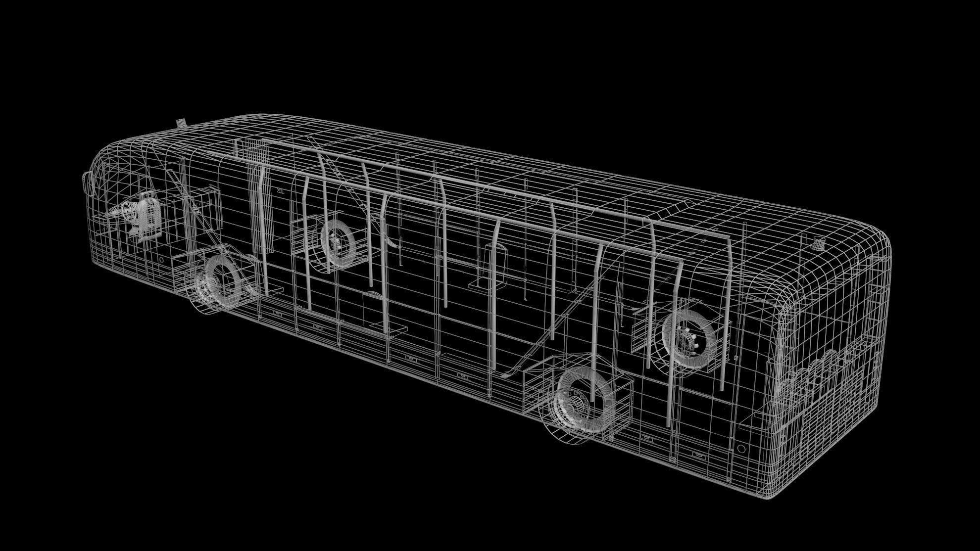 Airport Bus Low-poly 3D model_6