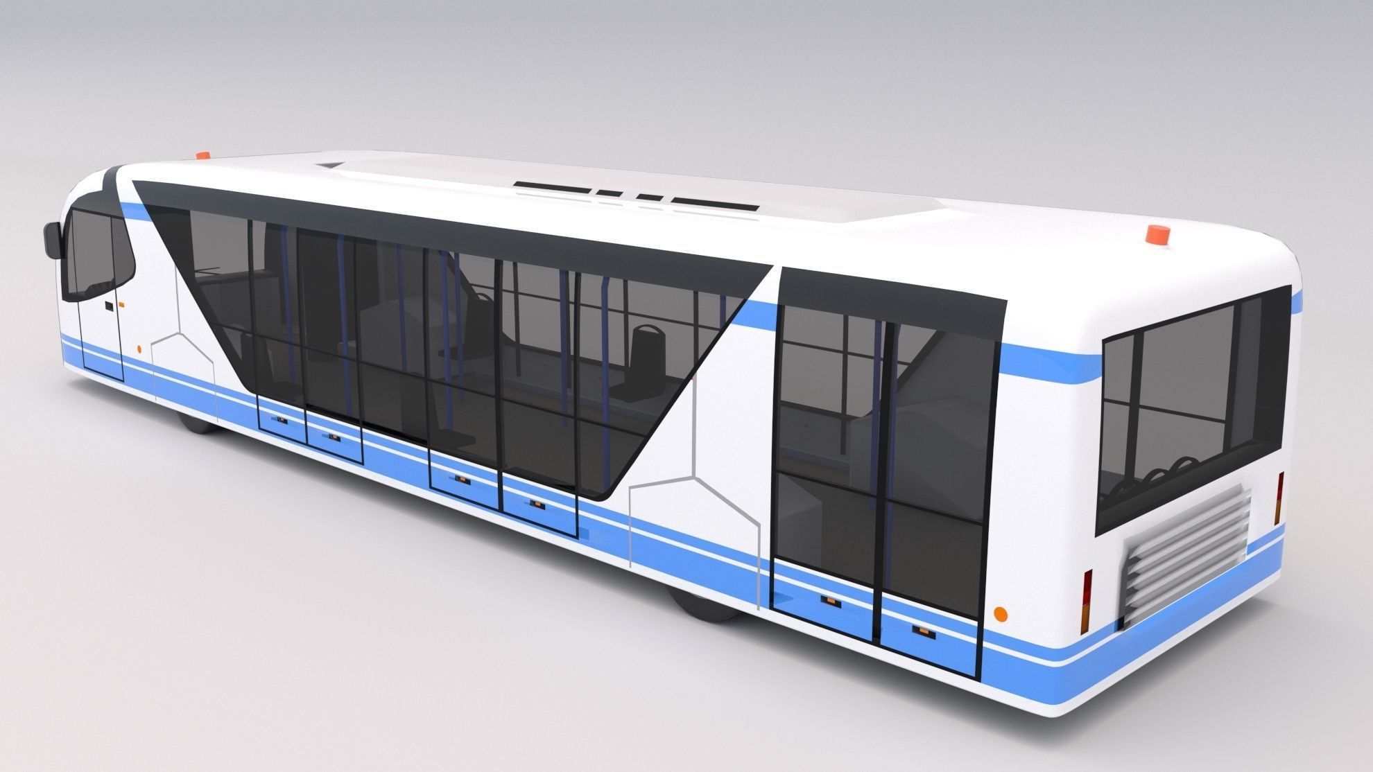 Airport Bus Low-poly 3D model_1