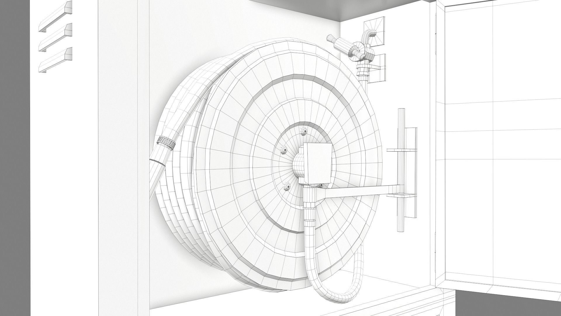 Hose reel case PBR Low-poly 3D model_9
