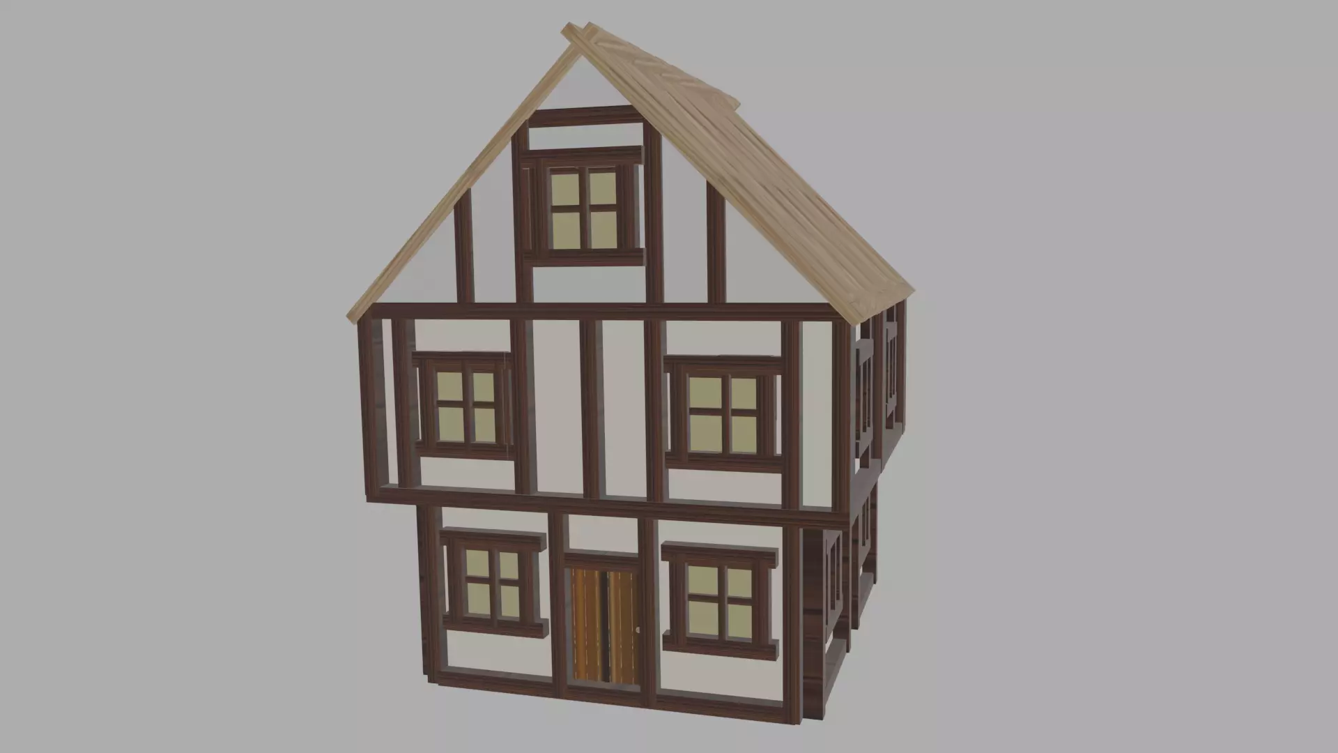 Medieval House Free low-poly 3D model_0