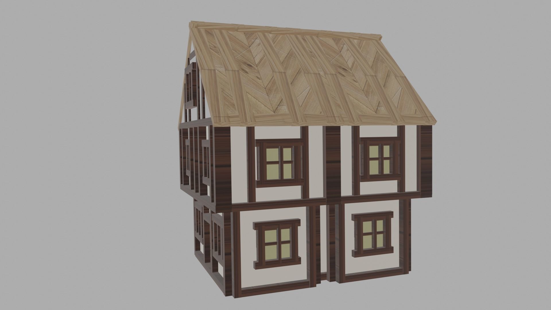 Medieval House Free low-poly 3D model_1