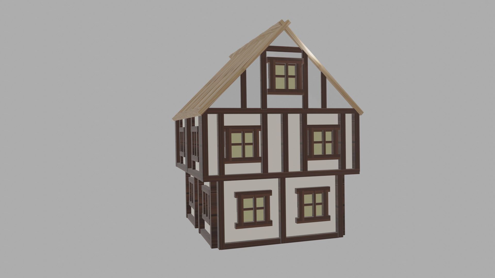 Medieval House Free low-poly 3D model_2