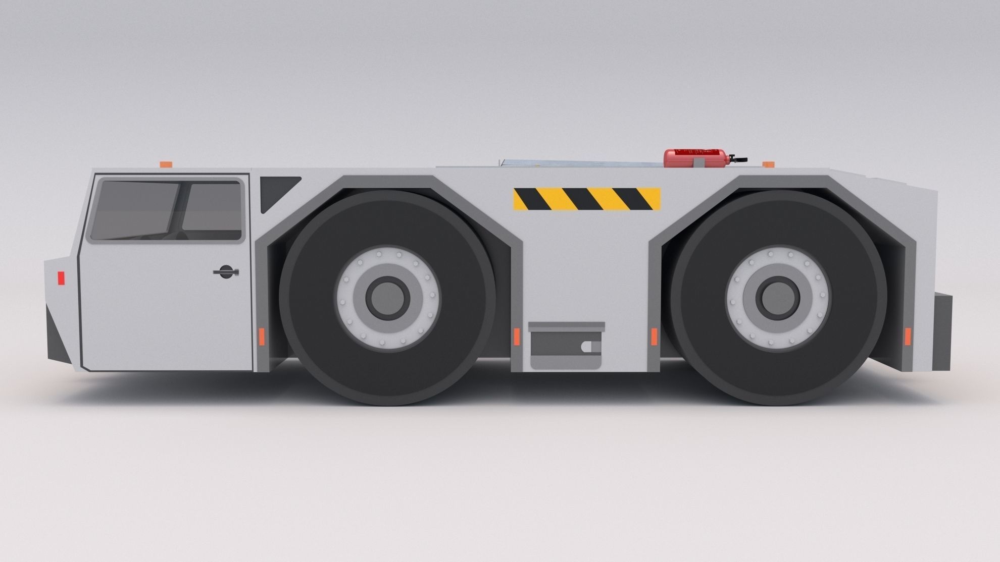 Aircraft Tow Tractor Low-poly 3D model_4