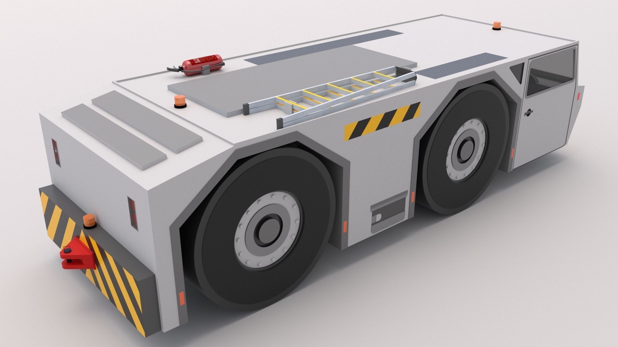 Aircraft Tow Tractor Low-poly 3D model_2