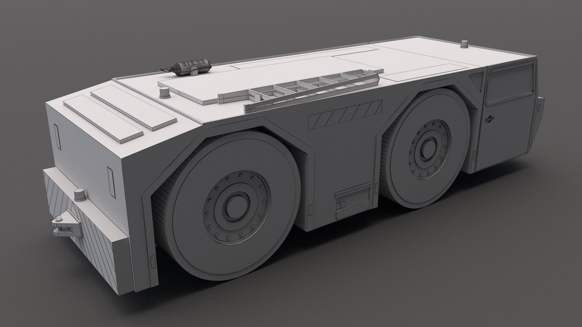 Aircraft Tow Tractor Low-poly 3D model_7