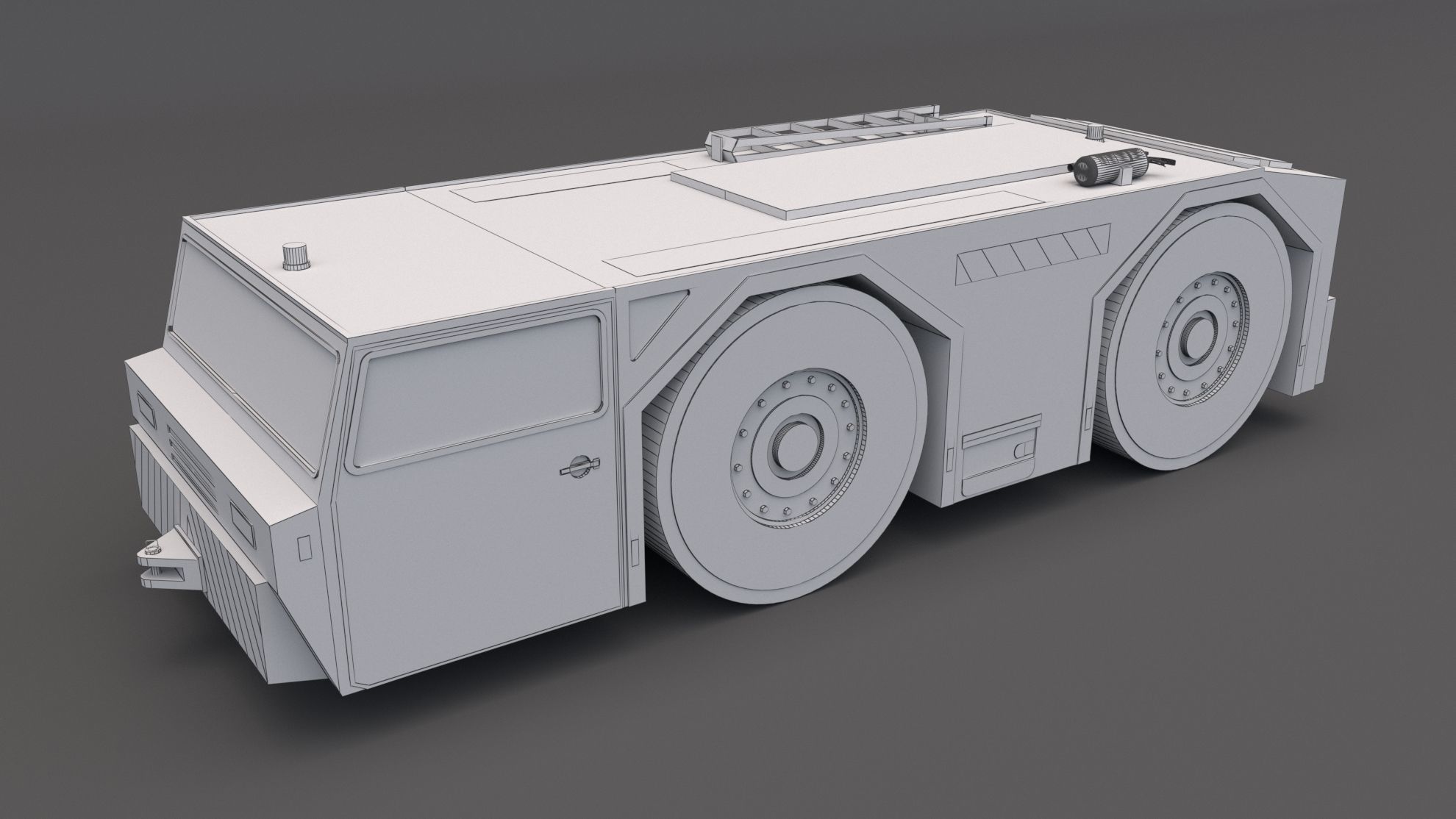 Aircraft Tow Tractor Low-poly 3D model_5