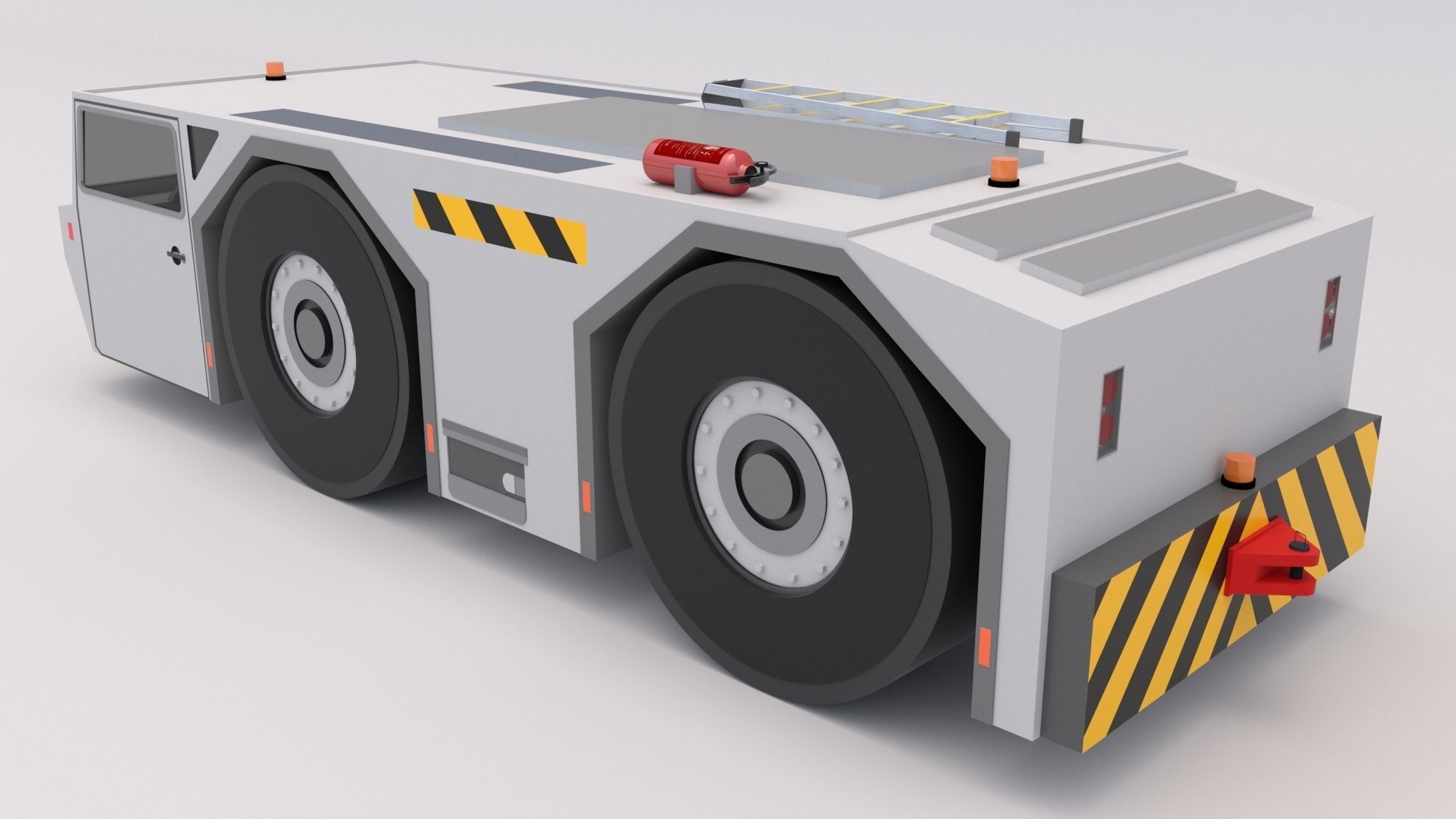 Aircraft Tow Tractor Low-poly 3D model_1