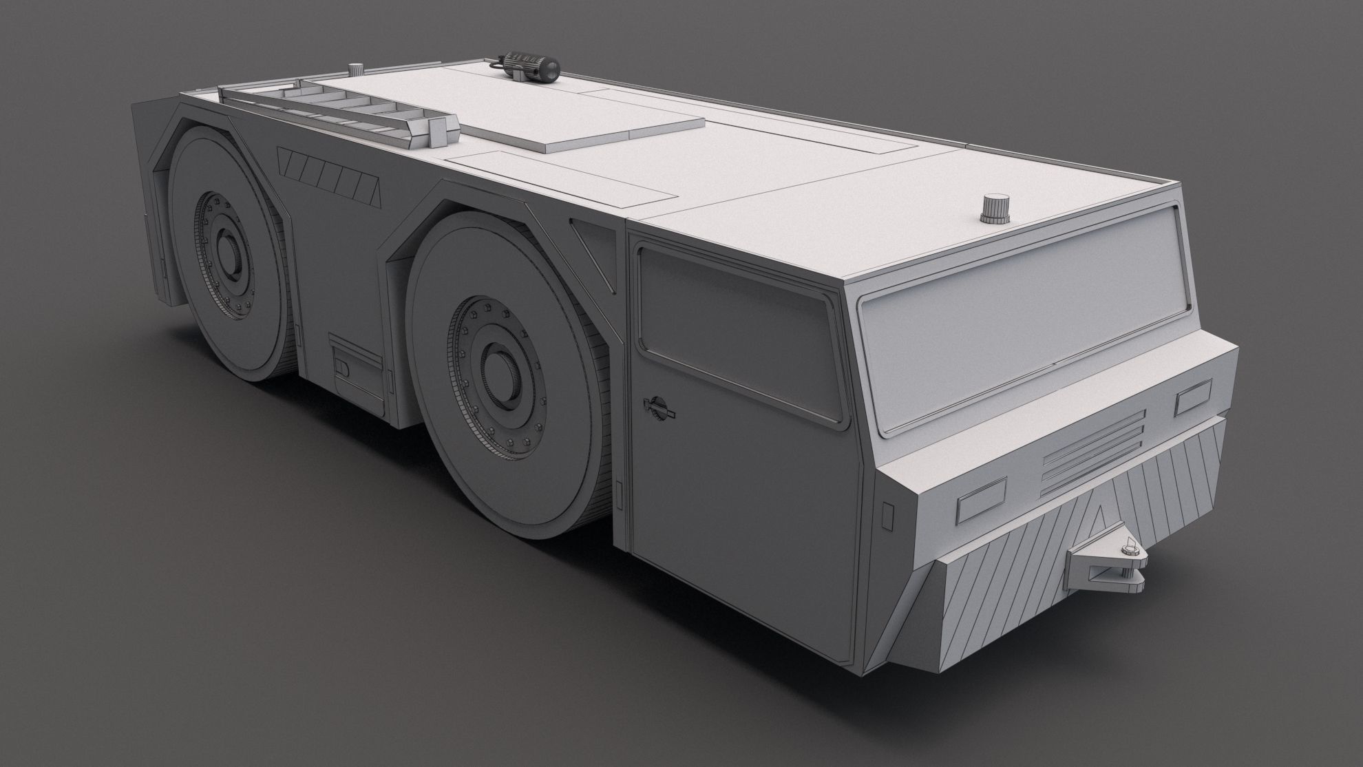 Aircraft Tow Tractor Low-poly 3D model_8