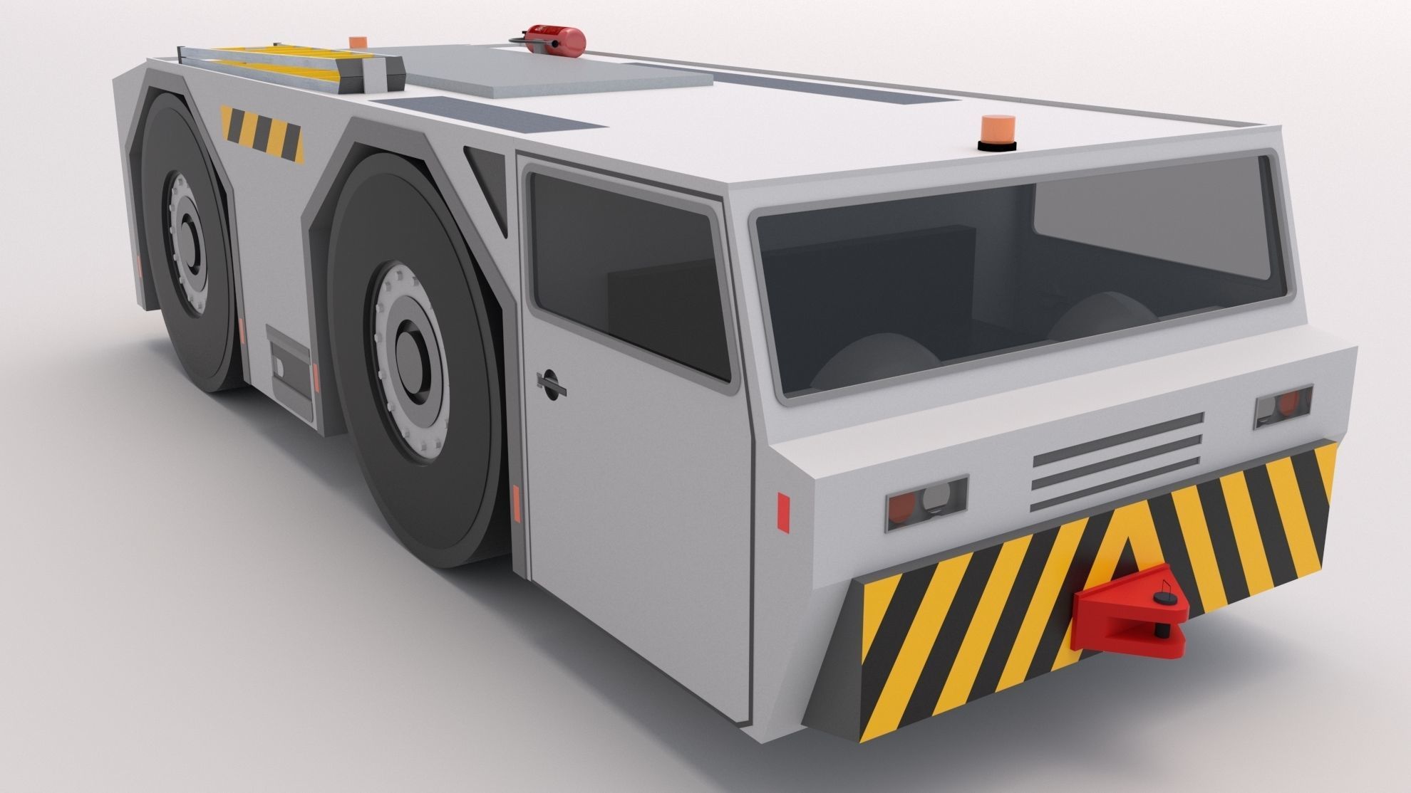 Aircraft Tow Tractor Low-poly 3D model_3