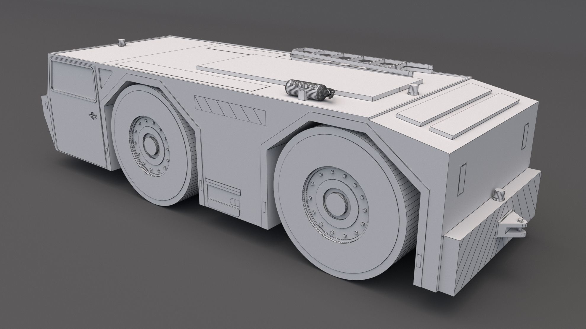 Aircraft Tow Tractor Low-poly 3D model_6