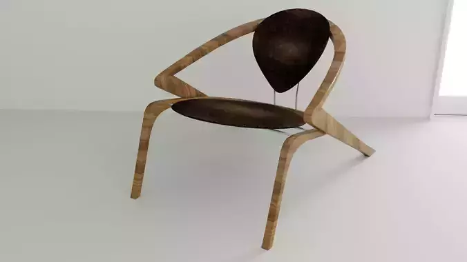Bergere chair made of wood and metal
