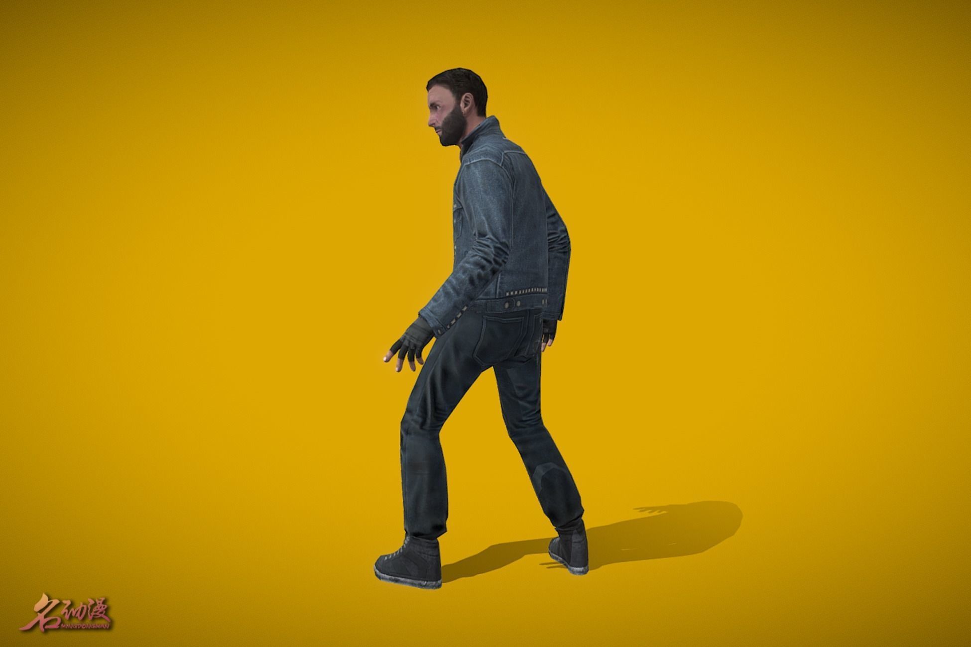 Apocalypse Survivor Man Low-poly 3D model_1