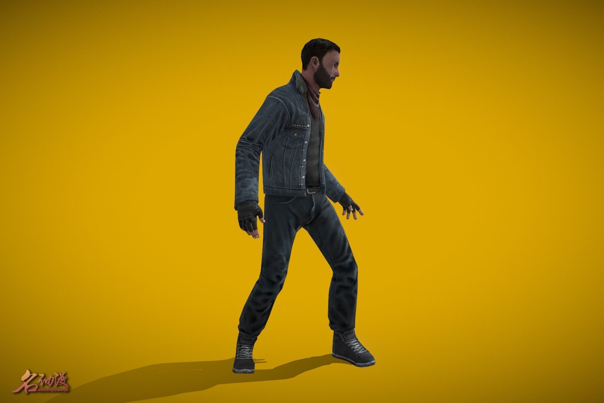 Apocalypse Survivor Man Low-poly 3D model_2