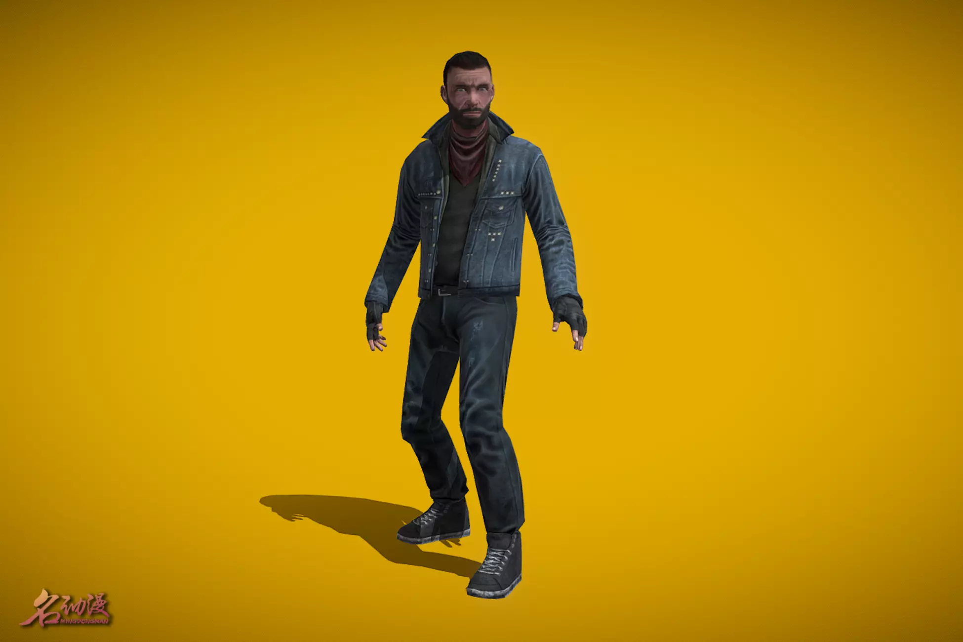 Apocalypse Survivor Man Low-poly 3D model_0