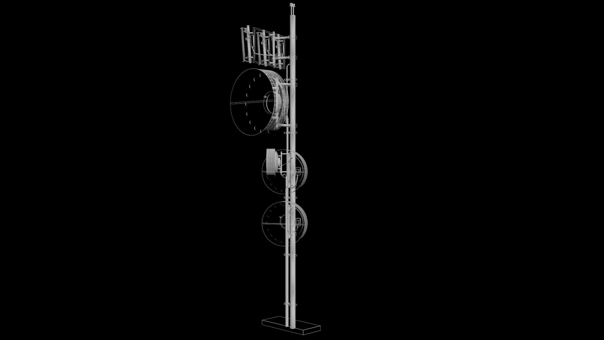 Cell Antenna Low-poly 3D model_7