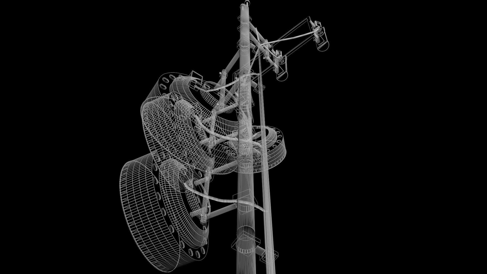 Cell Antenna Low-poly 3D model_6