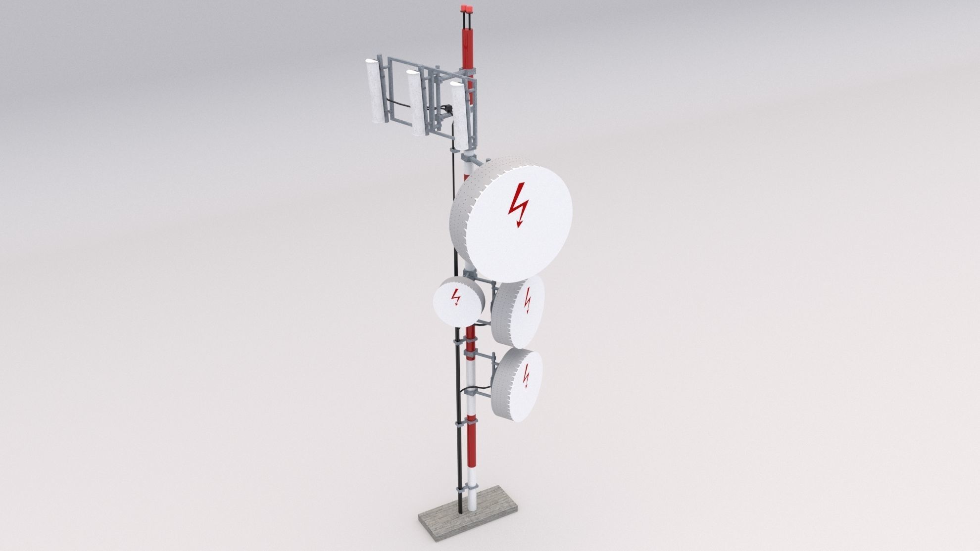 Cell Antenna Low-poly 3D model_4