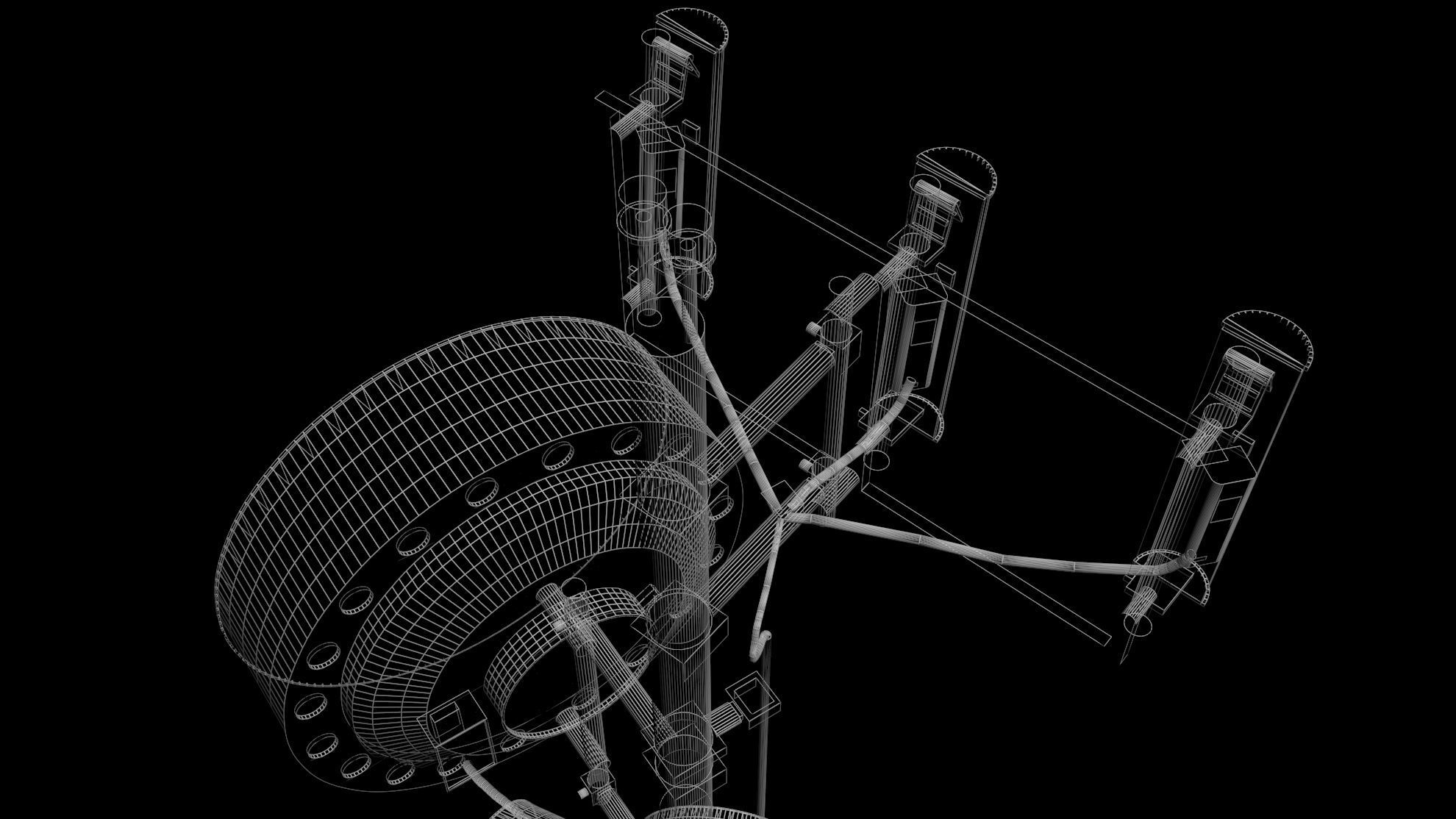 Cell Antenna Low-poly 3D model_5