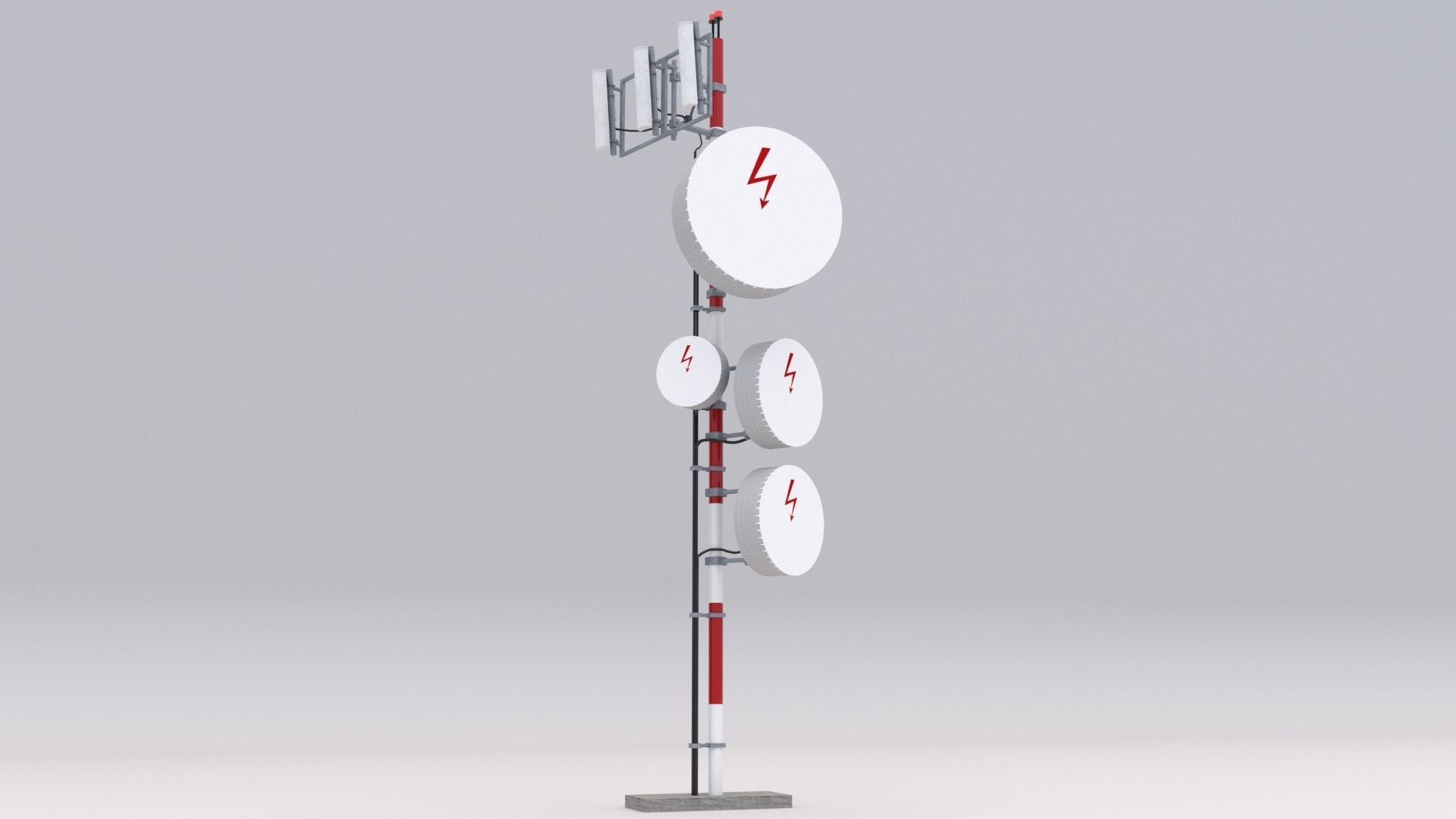 Cell Antenna Low-poly 3D model_3