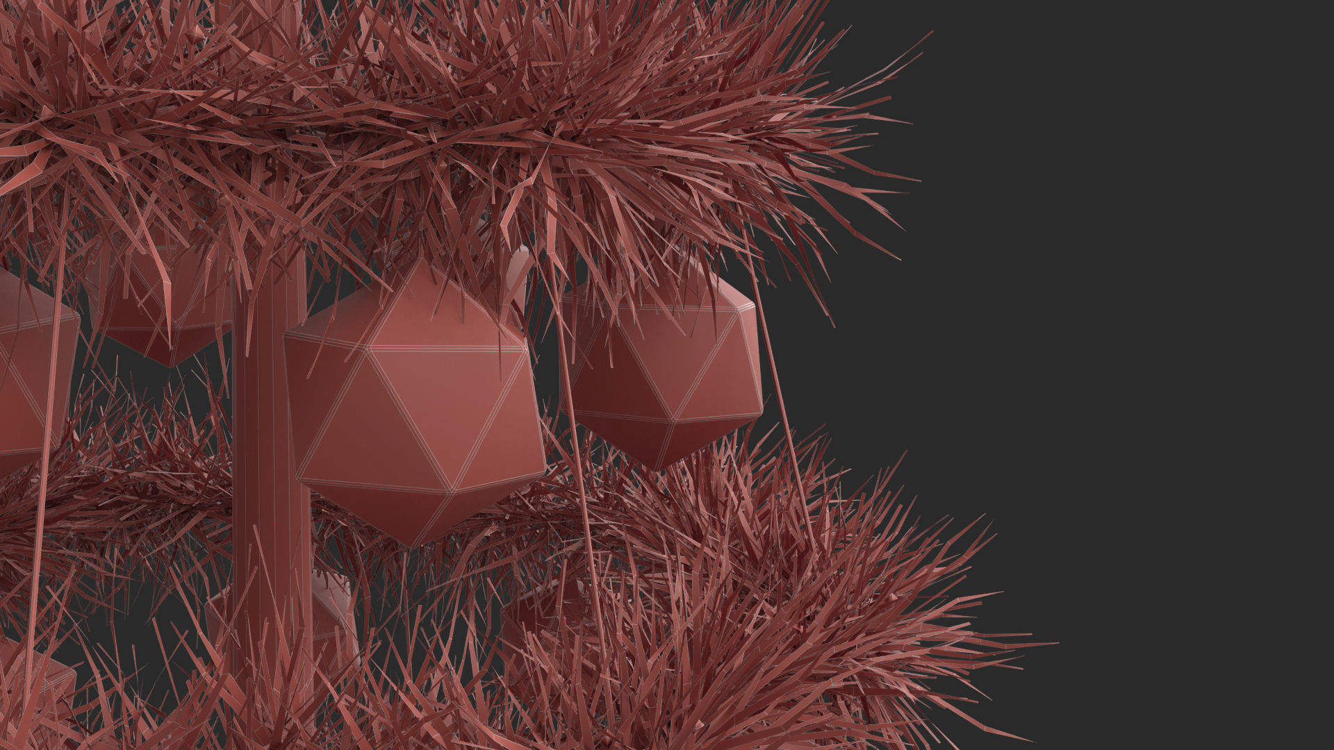 Modern Artficial Wire Decorated Christmas tree 3D model_10