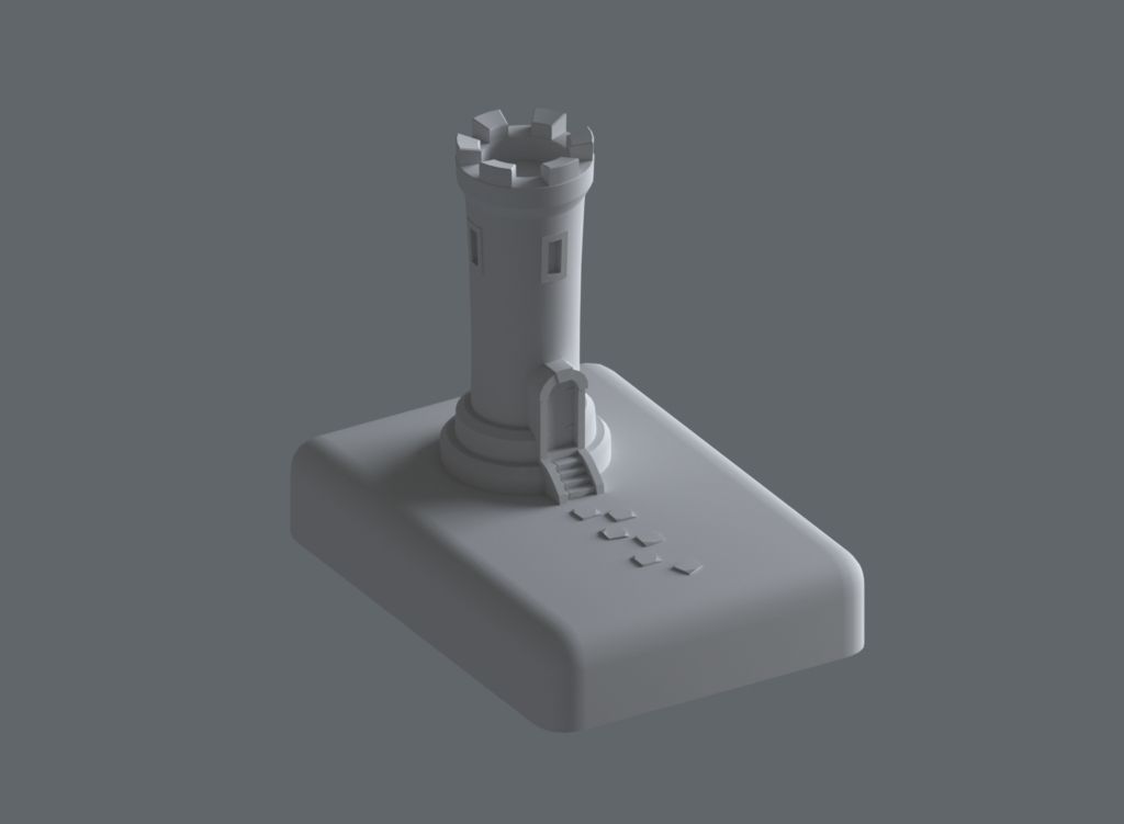 Stylized cartoon tower Low-poly 3D model_13