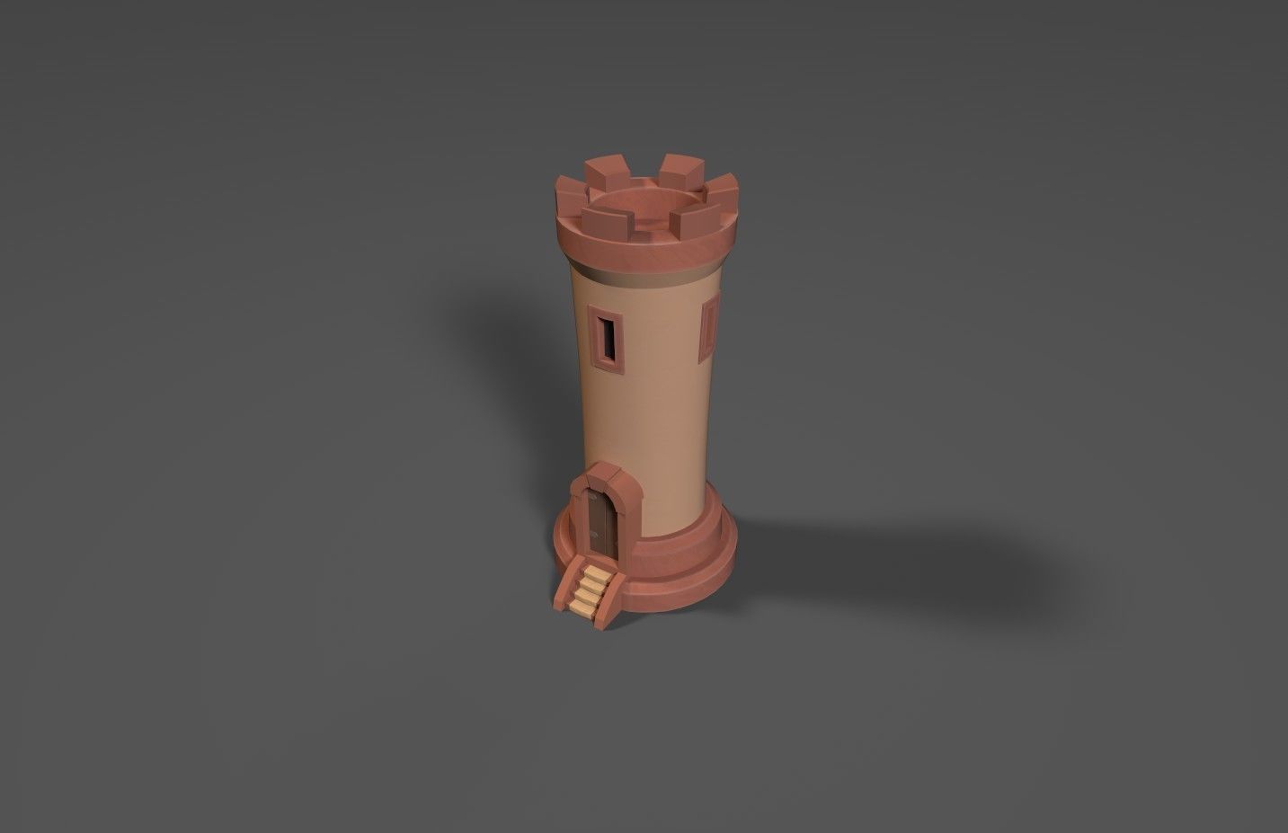 Stylized cartoon tower Low-poly 3D model_9