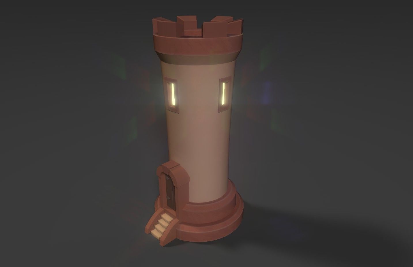 Stylized cartoon tower Low-poly 3D model_7