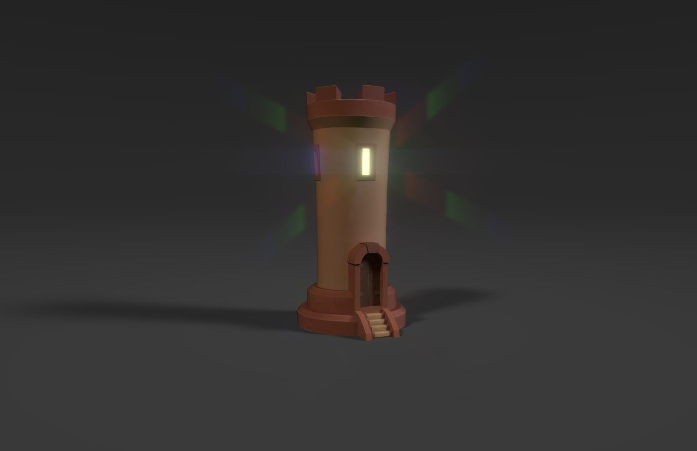 Stylized cartoon tower Low-poly 3D model_11