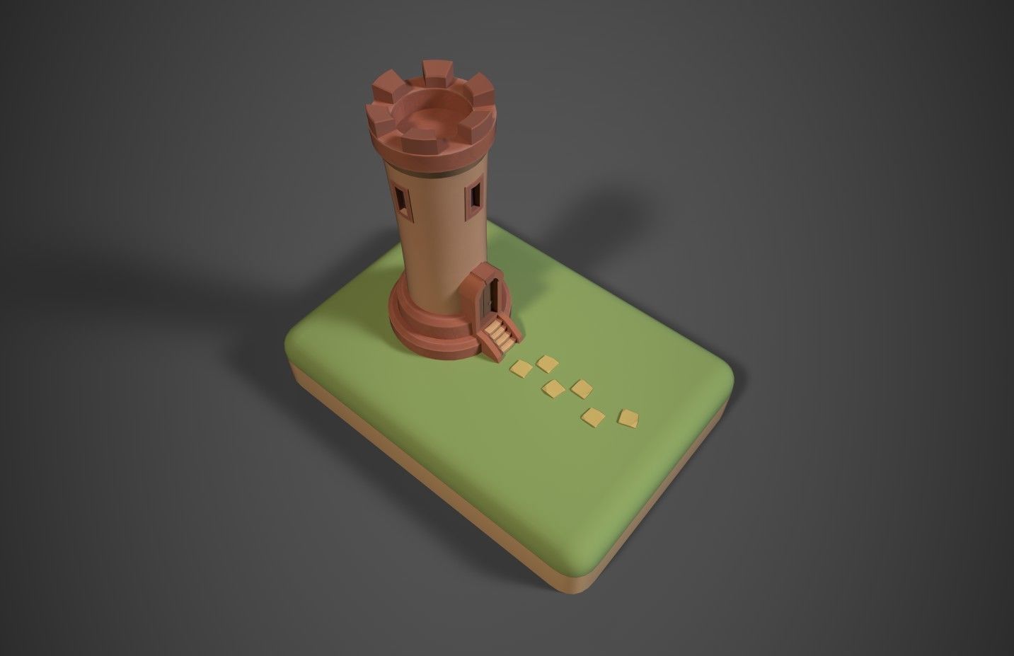 Stylized cartoon tower Low-poly 3D model_10