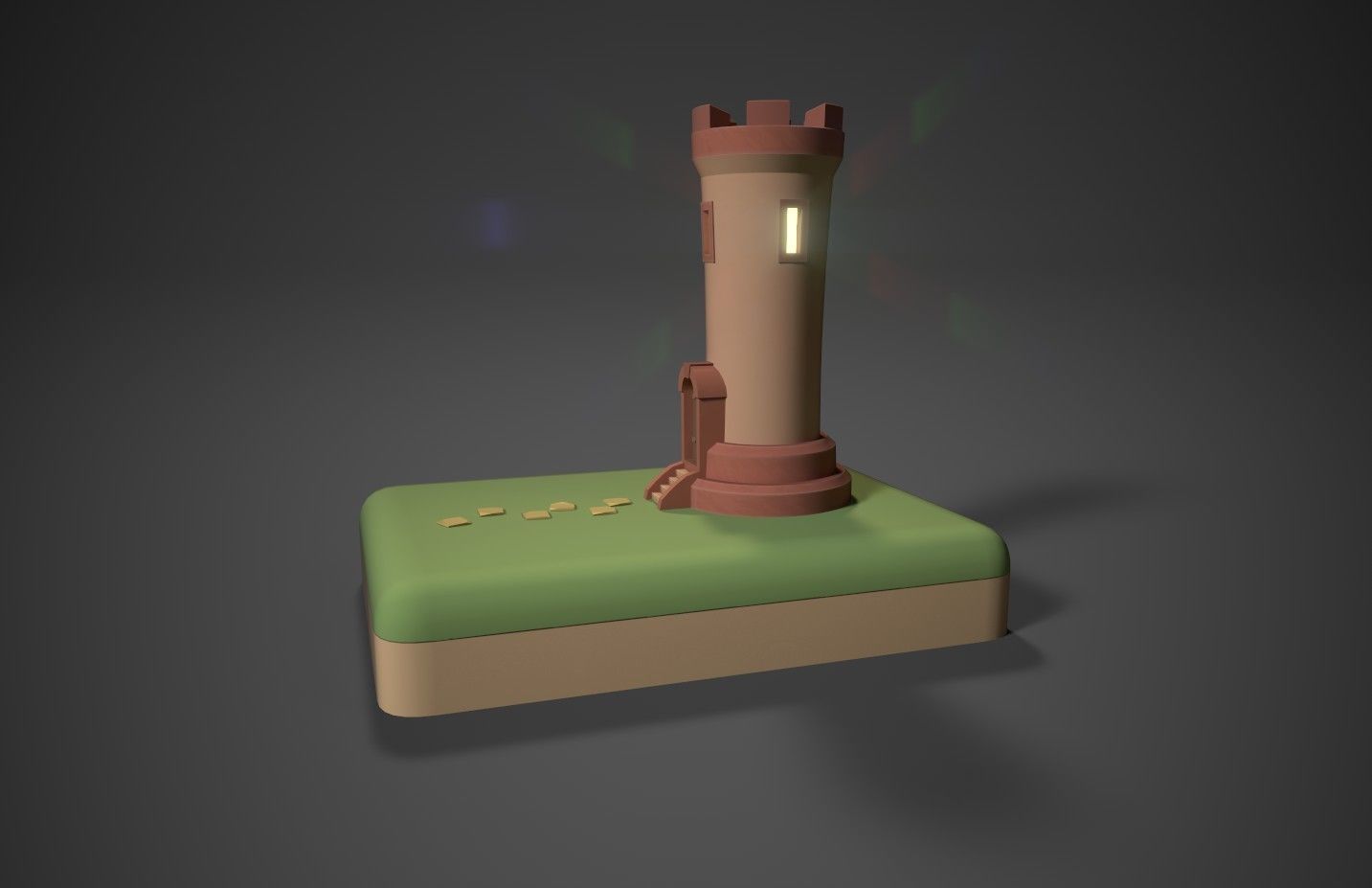 Stylized cartoon tower Low-poly 3D model_3
