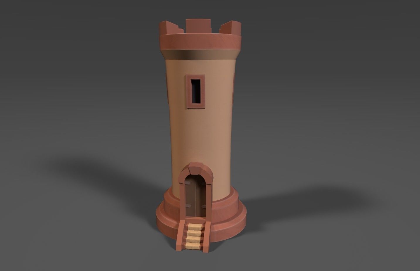Stylized cartoon tower Low-poly 3D model_6