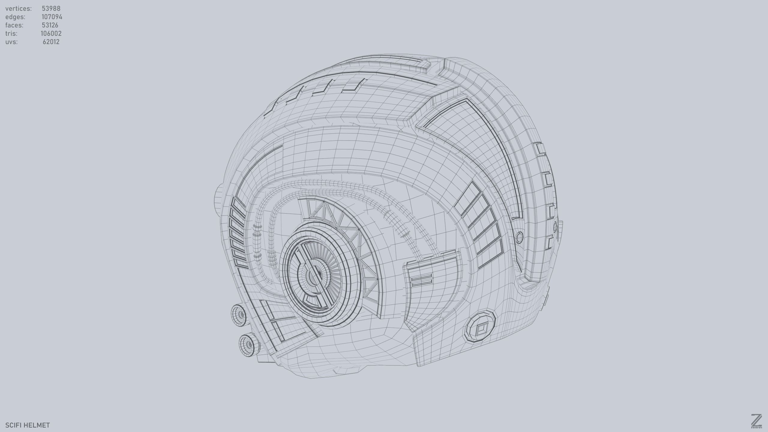 Sci fi Helmet 3D model_11
