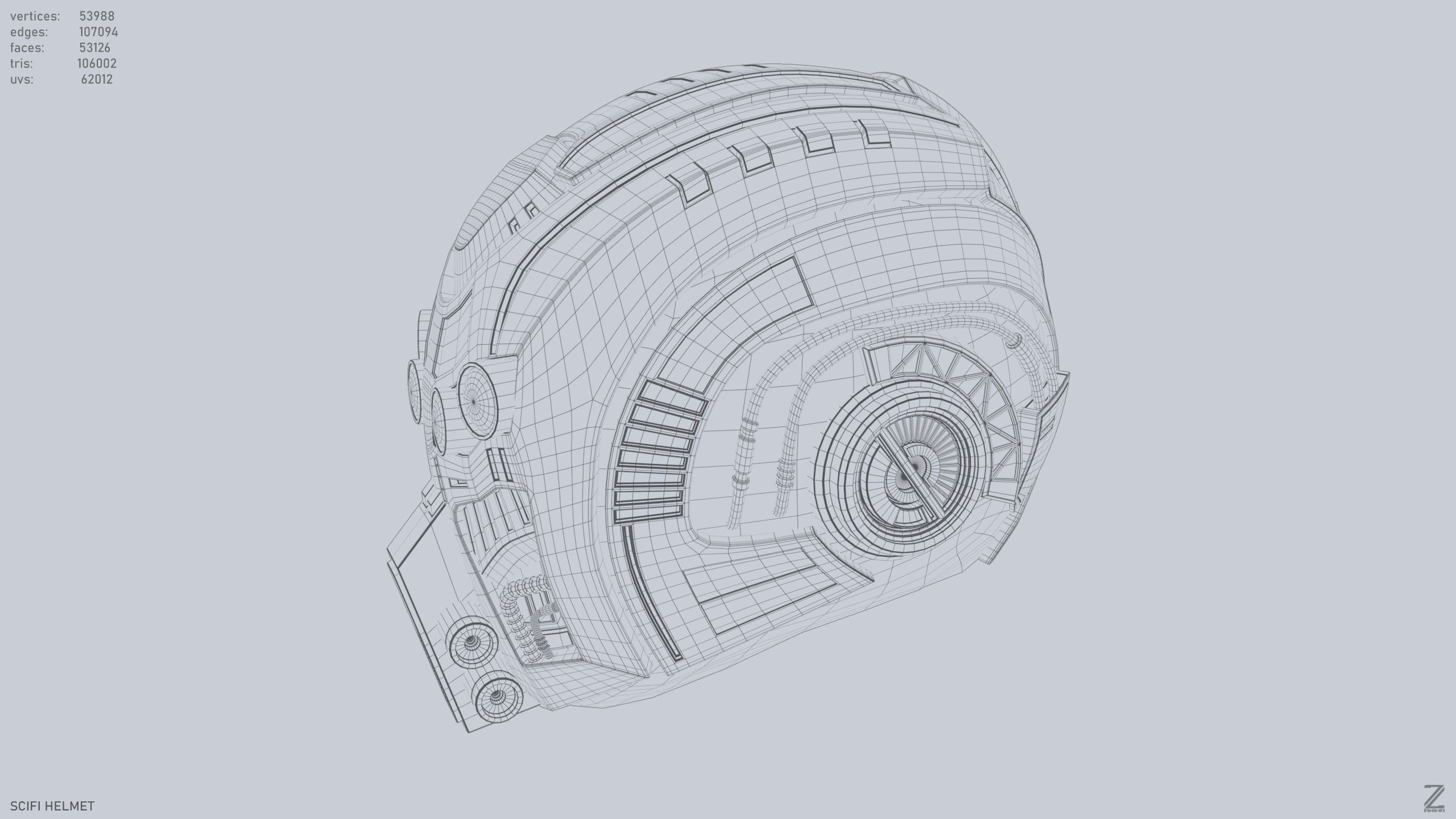 Sci fi Helmet 3D model_10