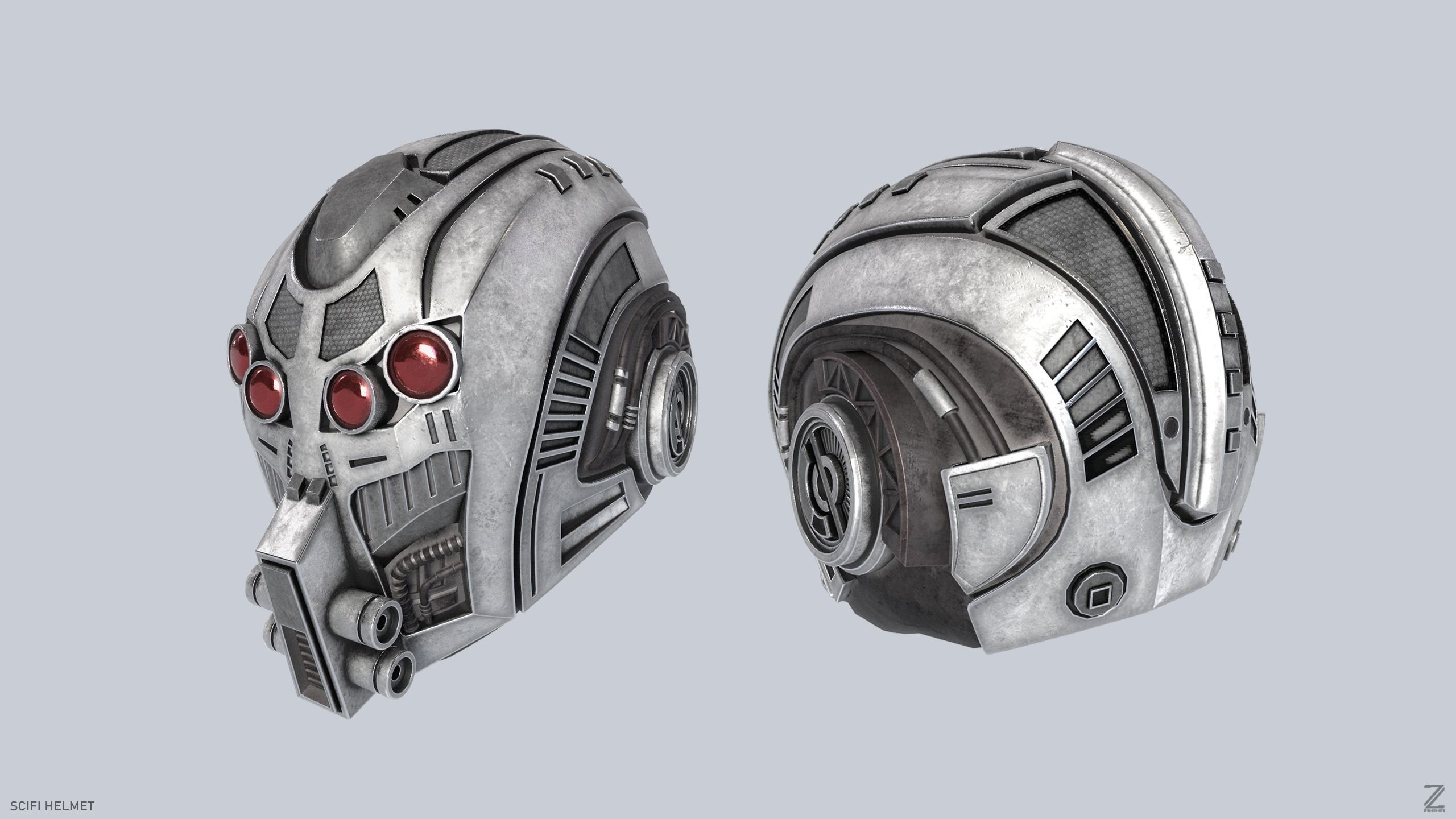 Sci fi Helmet 3D model_3