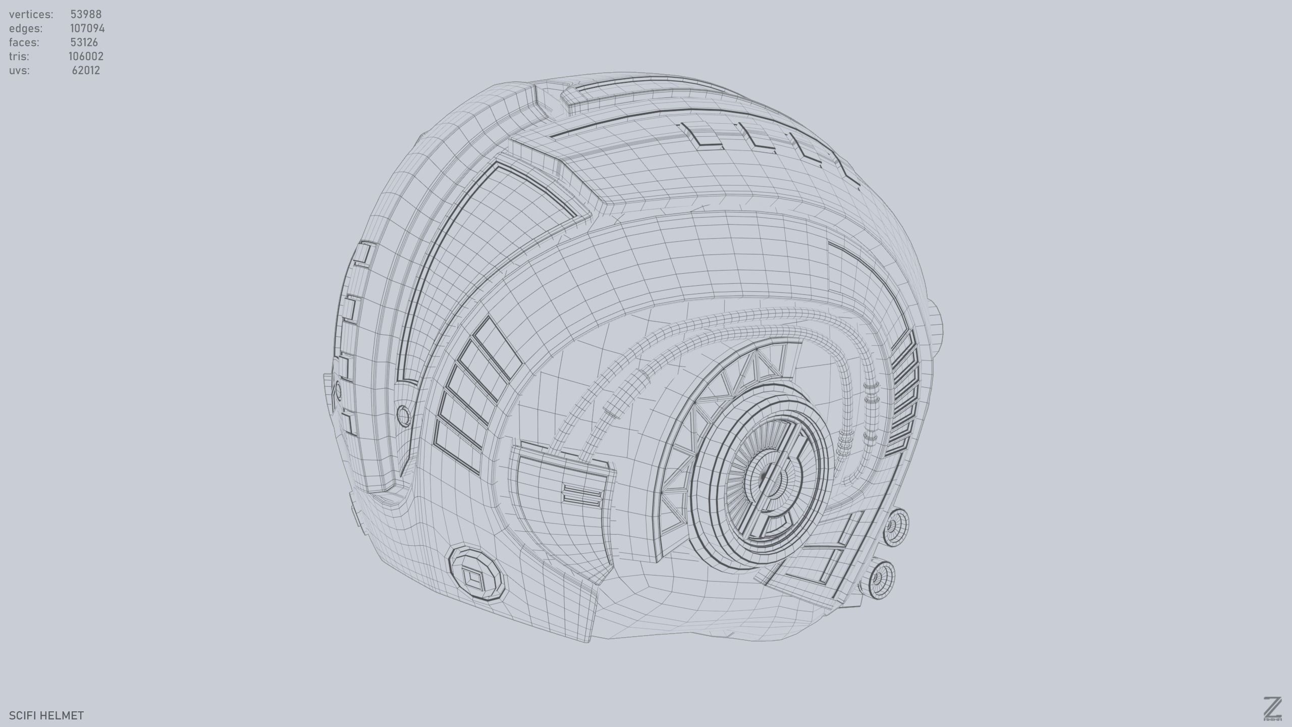 Sci fi Helmet 3D model_13