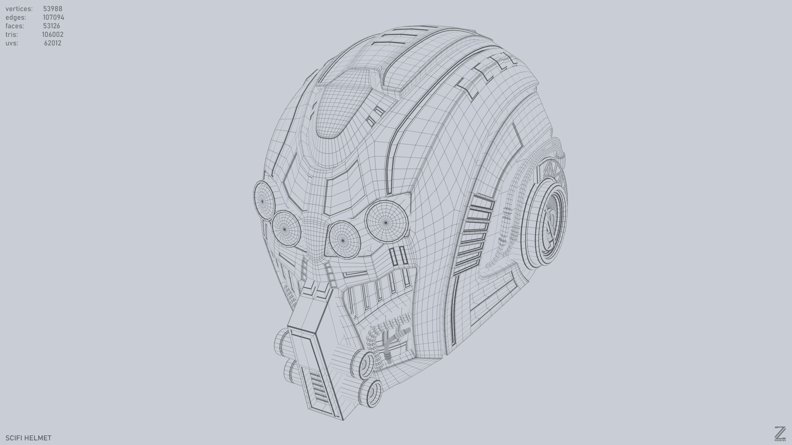 Sci fi Helmet 3D model_9