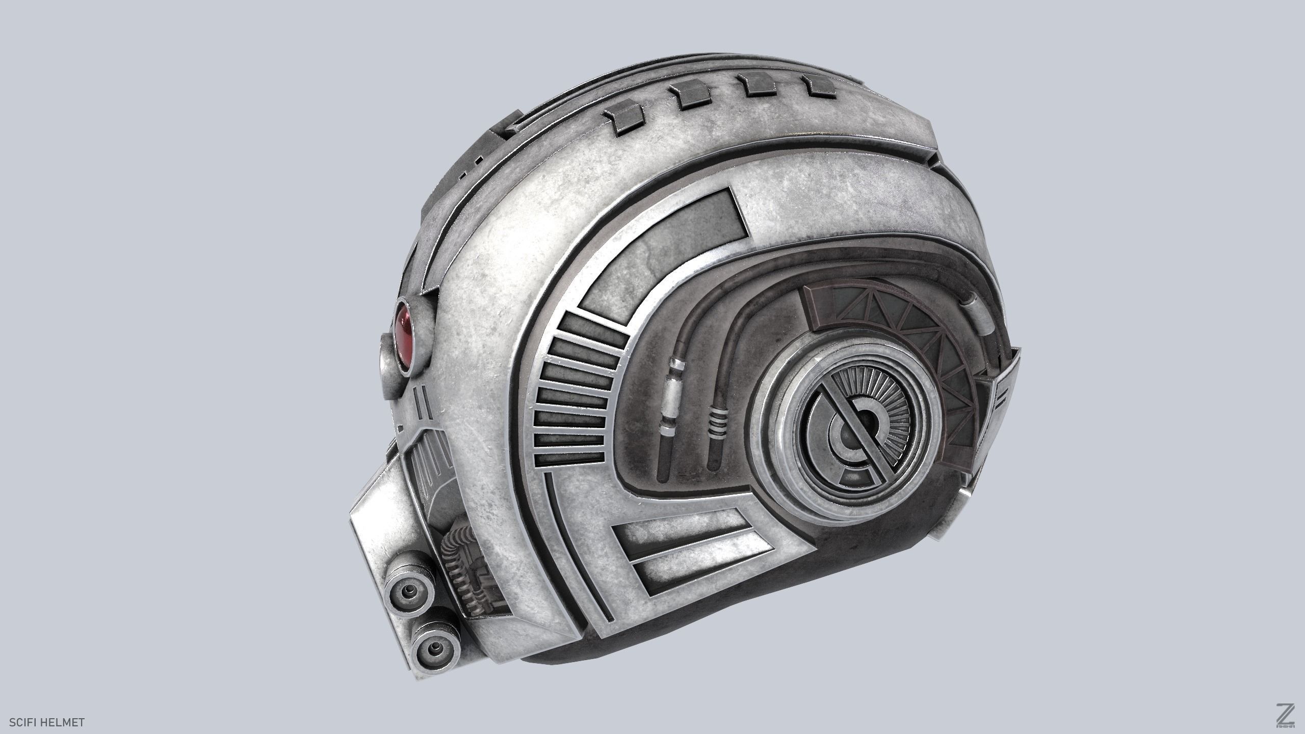 Sci fi Helmet 3D model_1