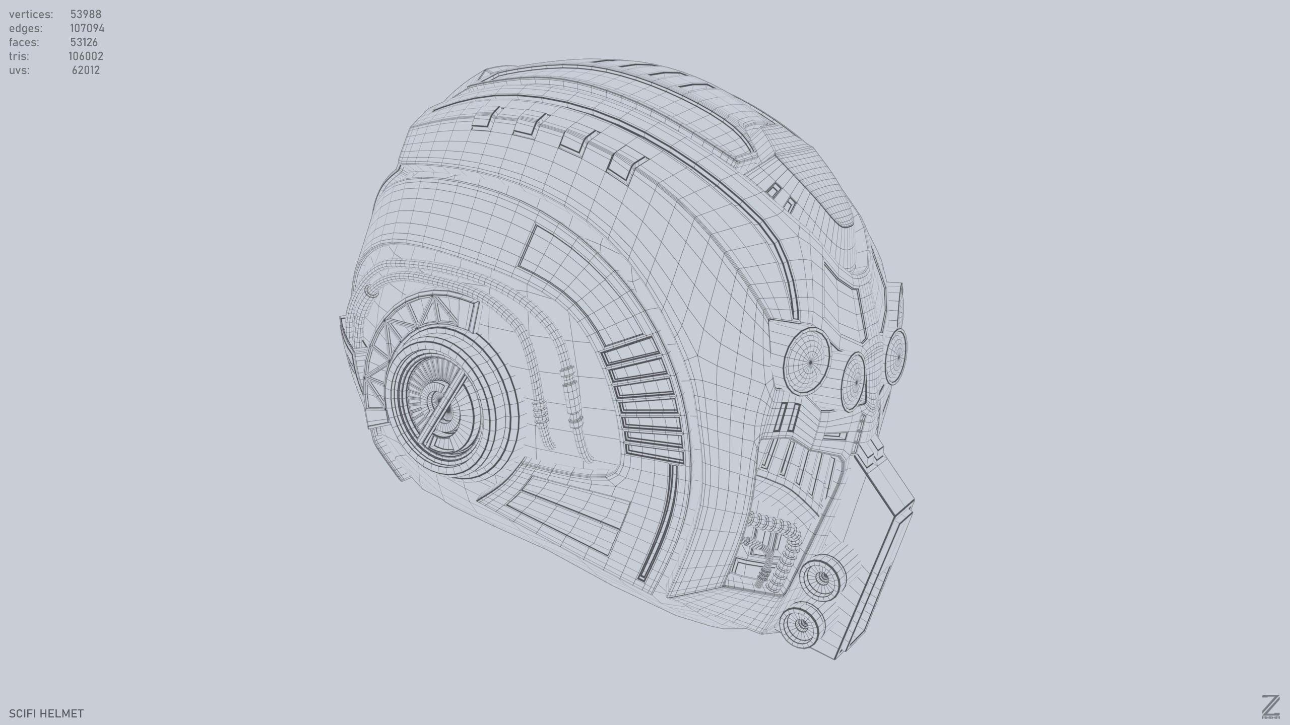Sci fi Helmet 3D model_14