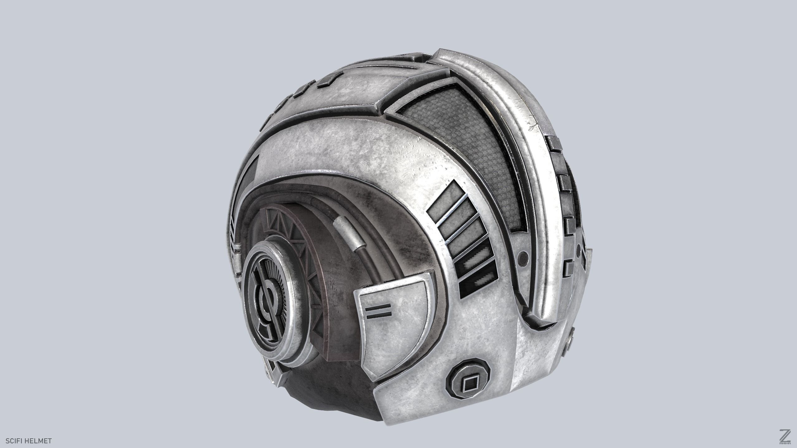 Sci fi Helmet 3D model_5