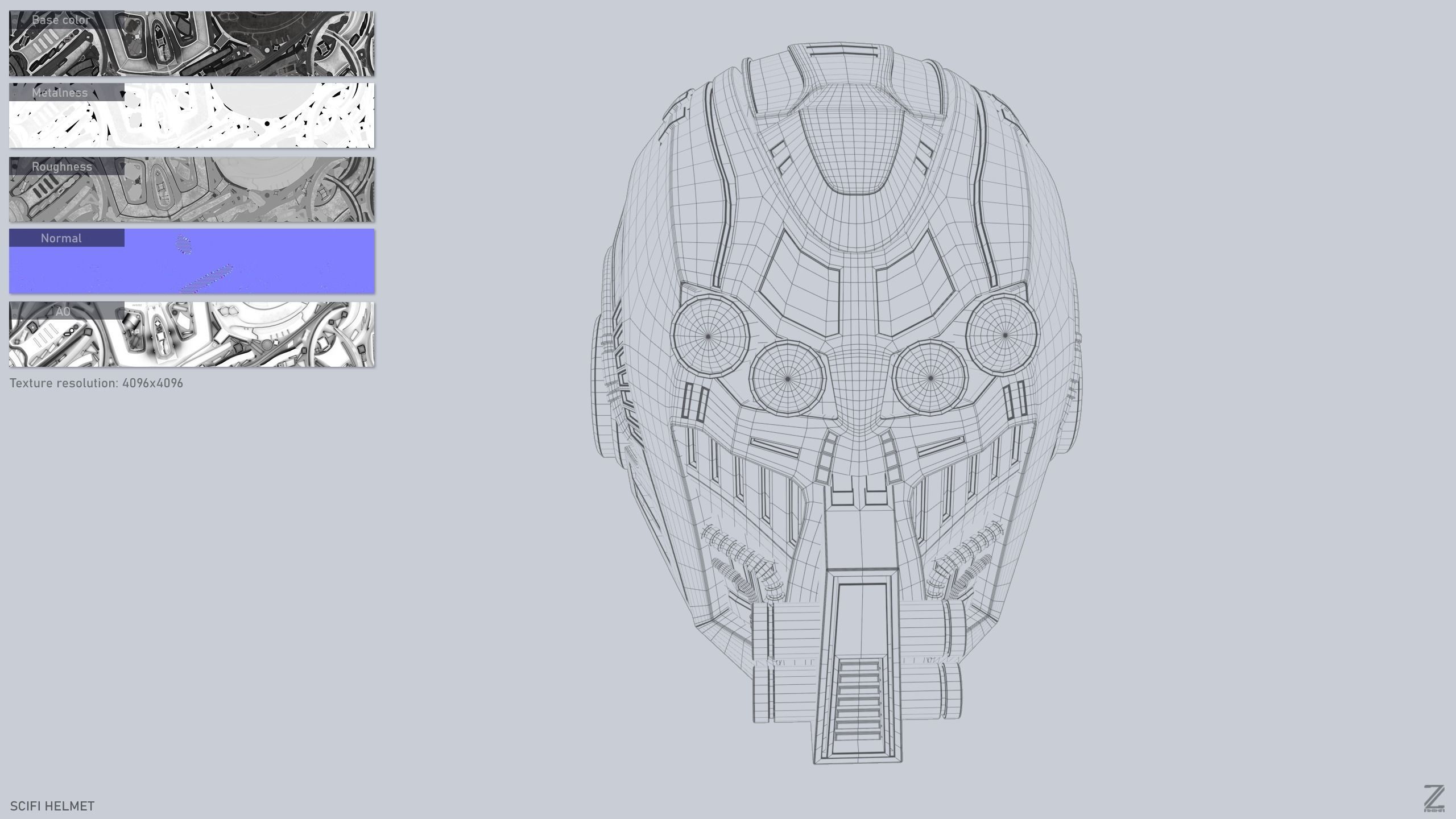 Sci fi Helmet 3D model_2