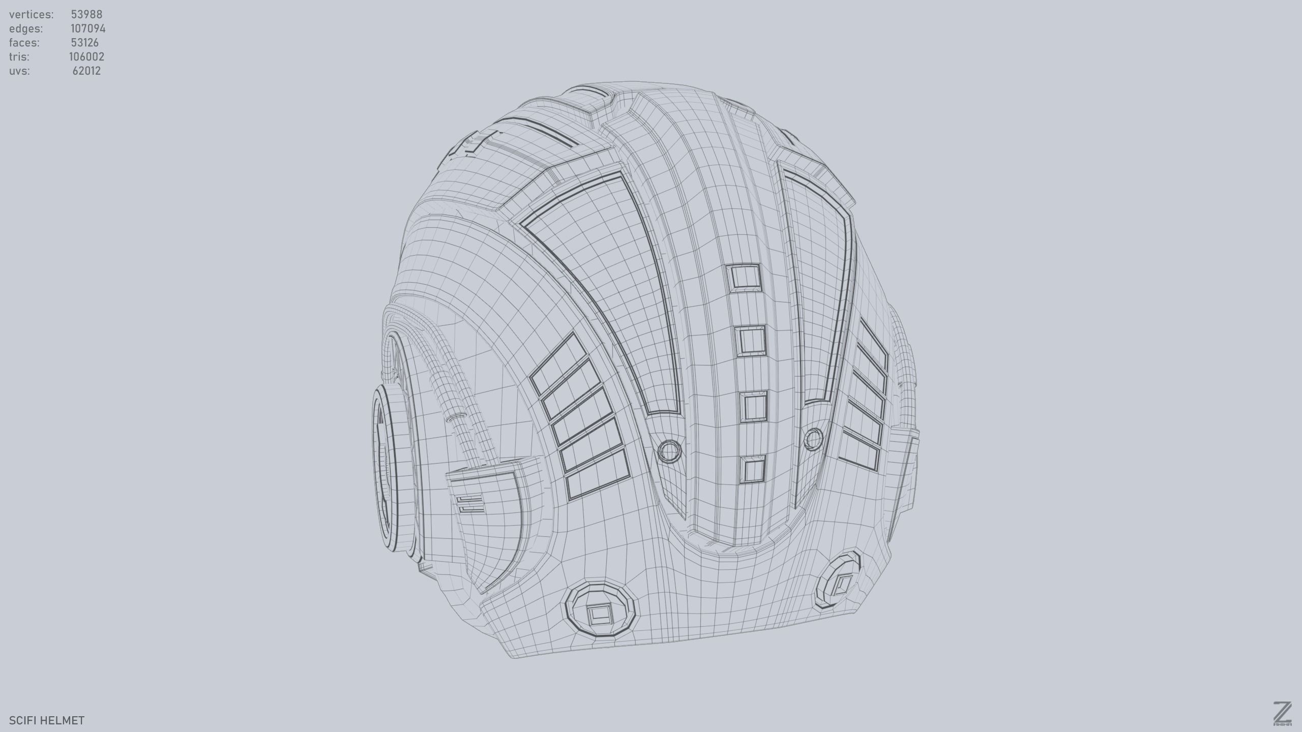 Sci fi Helmet 3D model_12