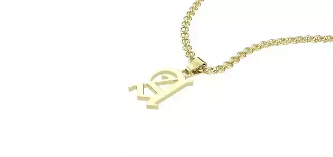 Gothic A letter pendant
