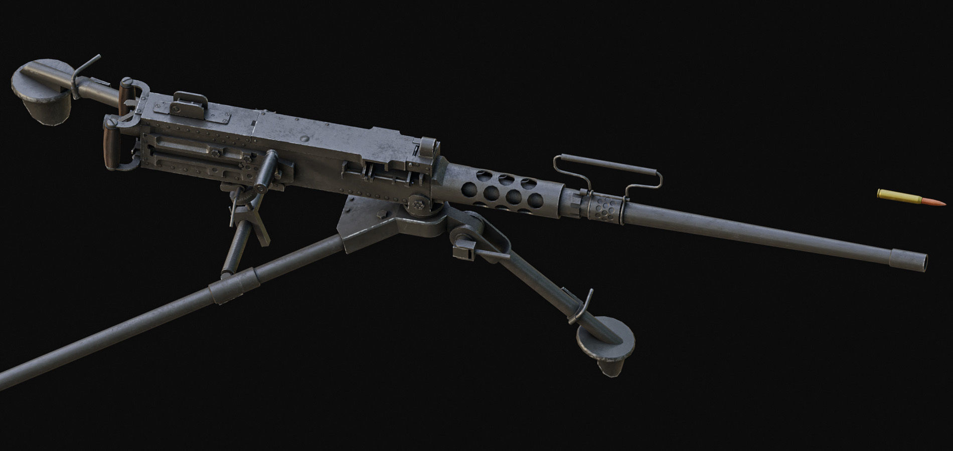M2 M240 MK19  Low-poly 3D model_12