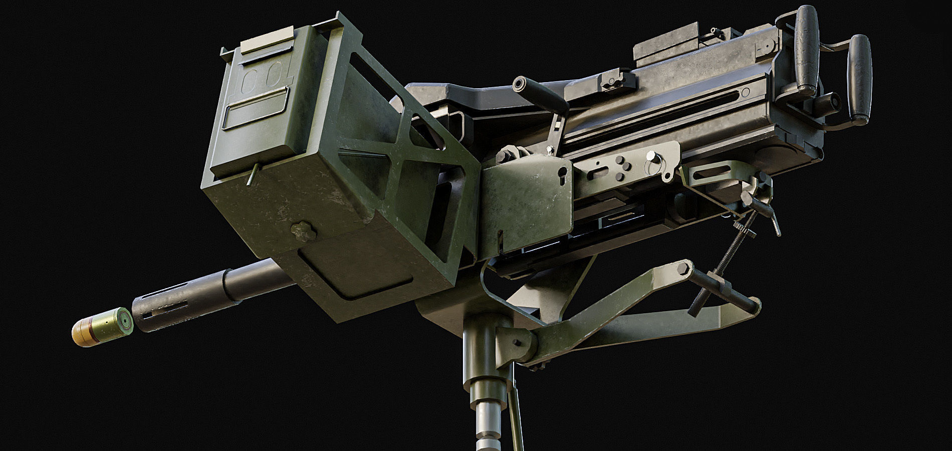M2 M240 MK19  Low-poly 3D model_4