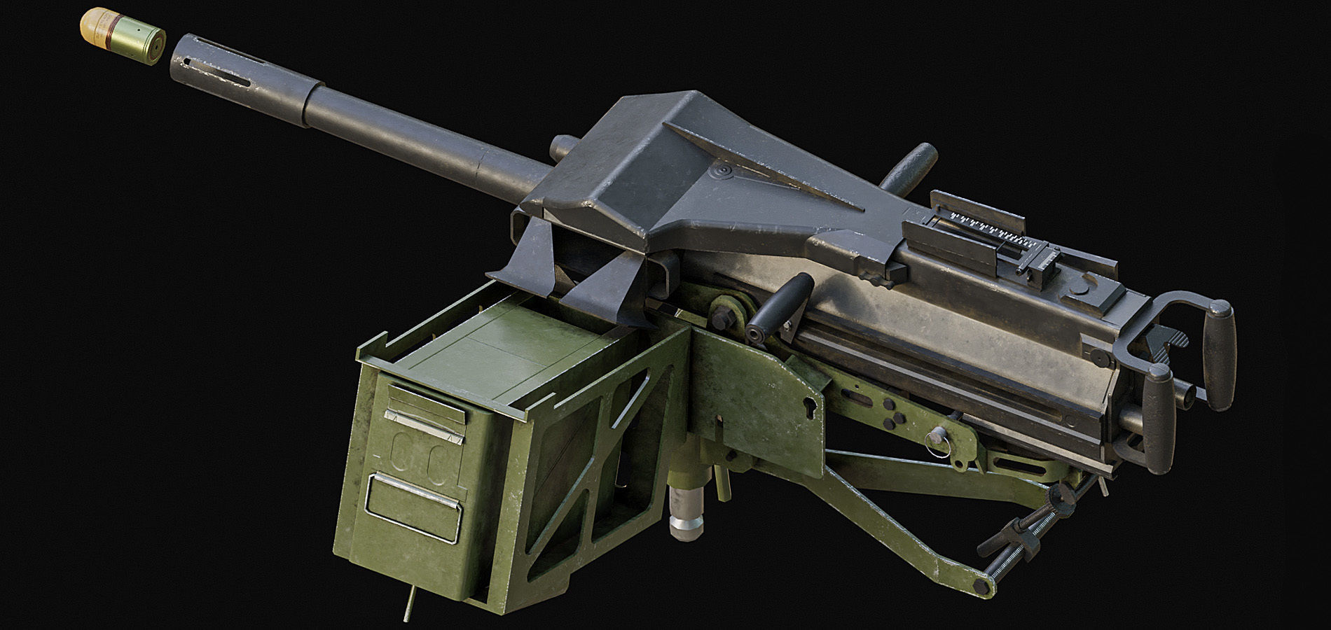 M2 M240 MK19  Low-poly 3D model_2