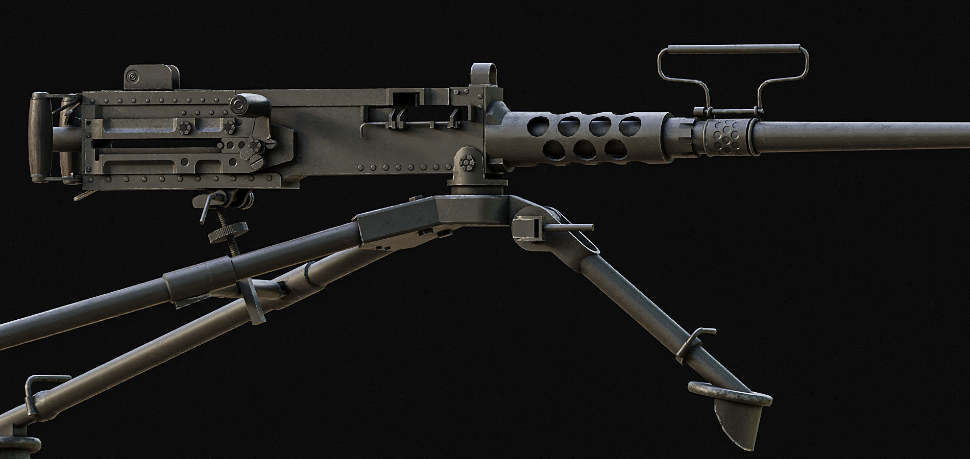 M2 M240 MK19  Low-poly 3D model_11