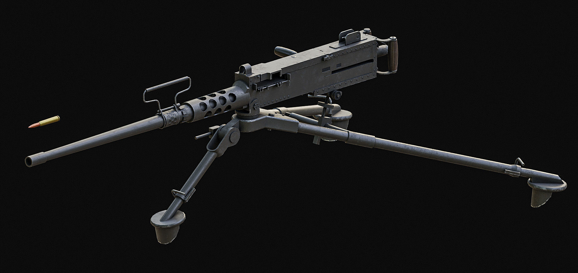 M2 M240 MK19  Low-poly 3D model_10