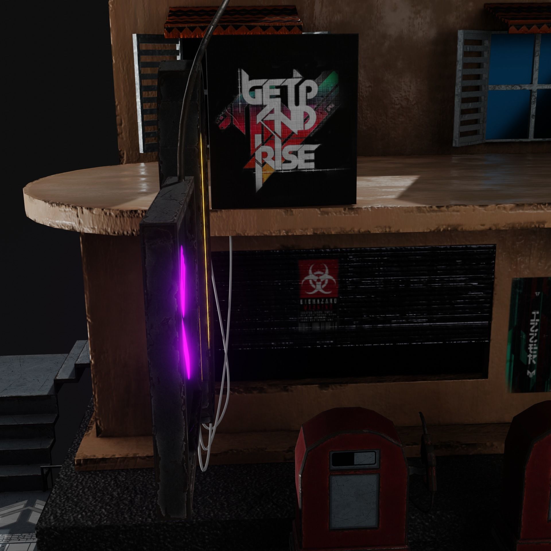 Fly Building Cyberpunk 3D model_5