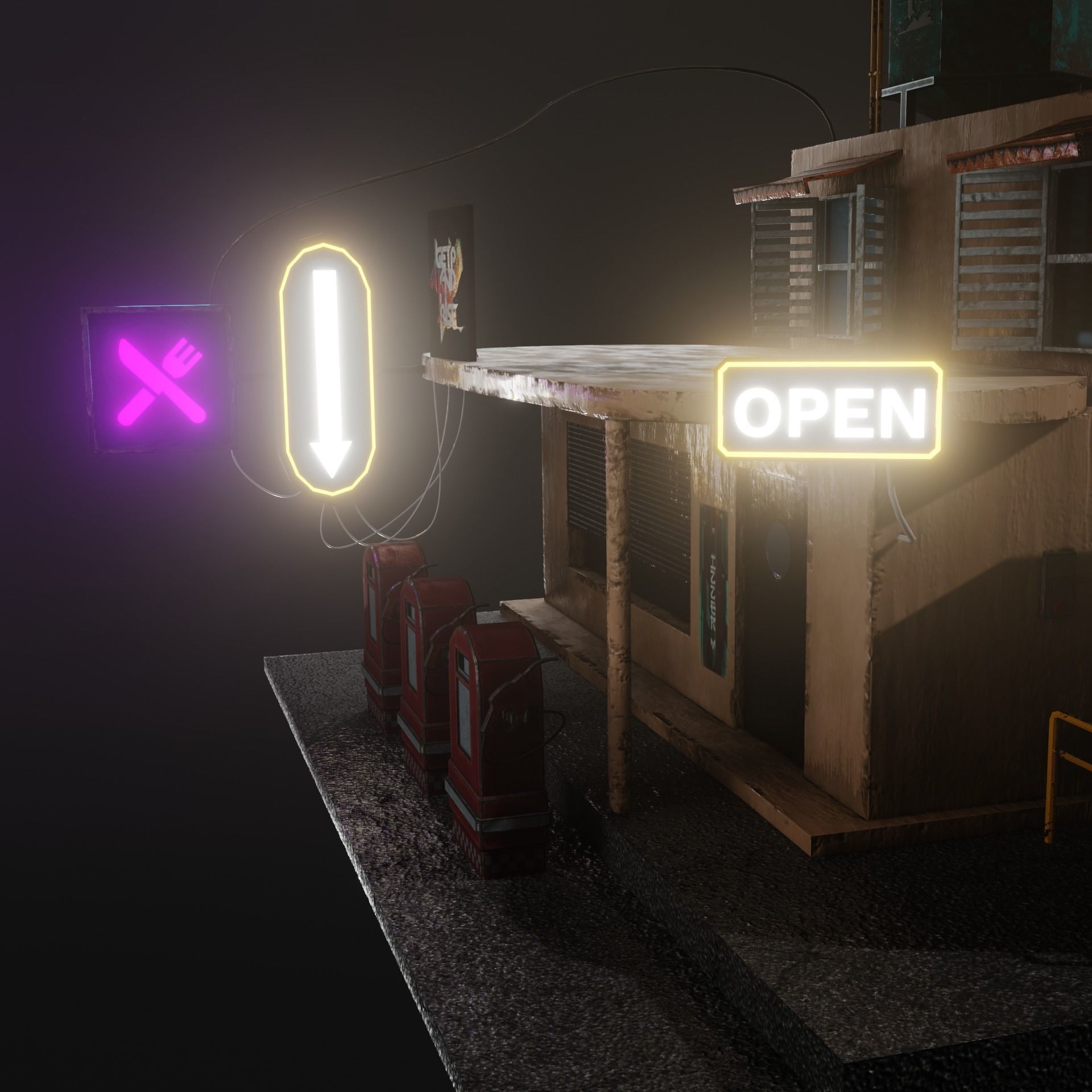 Fly Building Cyberpunk 3D model_4