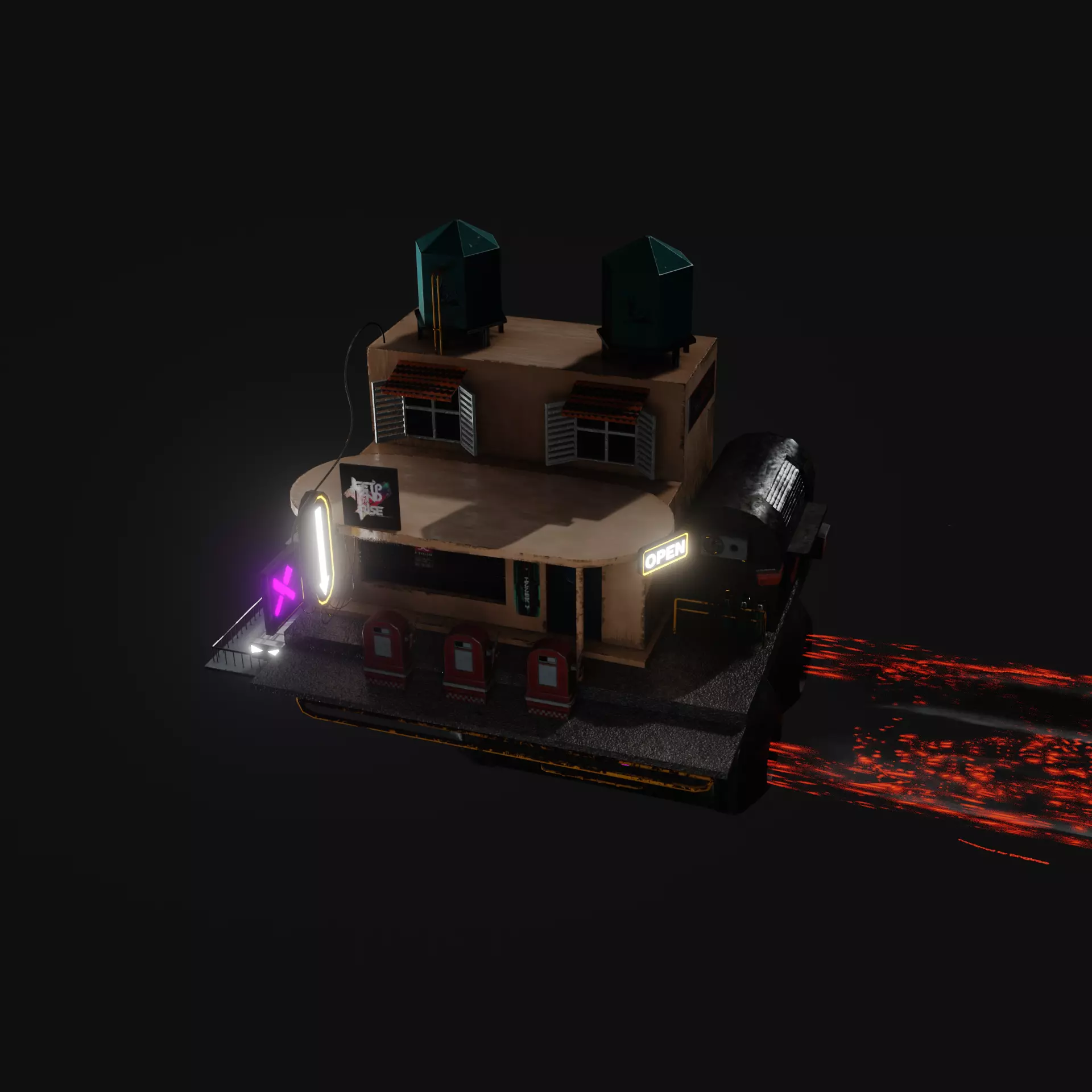 Fly Building Cyberpunk 3D model_0